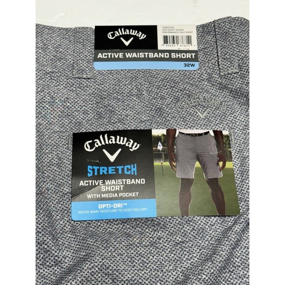 Callaway Men's Size 32 Opti-Dri Golf  Gray Design Active Waistband Short NWT - Picture 9 of 9
